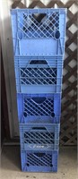 5 Blue milk crates