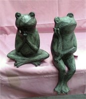 2 CERAMIC FROGS