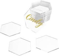 50 Pack Clear Acrylic Place Cards, Small Acrylic