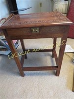 small side table with drawer ornate top