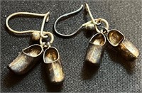 Vintage Silver Dutch Clog Earrings