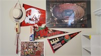 Wisconsin Badgers Rose Bowl Lot, Signed, Hat,
