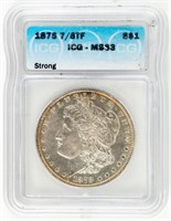 Coin 1878 7/8TF Morgan Silver Dollar-ICG-MS63