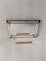 Vintage Brass&Glass Rails Mirror Dresser Tray U16K