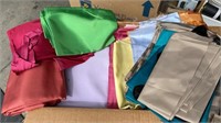 Box of Assorted Fabric. Majority Synthetic.
