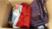 Box of Assorted Fabric. Unknown fibres or