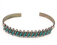 Bell Trading Post Needlepoint Turquoise Cuff