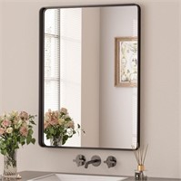 P426  Keonjinn Black Vanity Mirror, Matte 24x32 IN