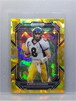 Aaron Rodgers 2023 Prizm Draft Gold Cracked Ice