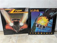 Vintage ZZ Top and Def Leppard Albums