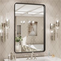 $59  20x30 In Black Metal Framed Bathroom Mirror