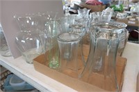 3 Flats of Large Clear Vases