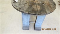 Rustic round tool & dye made table