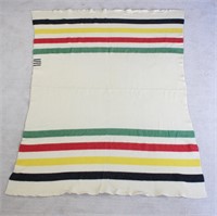 Vintage Hudson Bay 4 Point Wool Striped Blanket