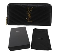 Saint Laurent YSL Logo Cassandra Wallet w/ Box