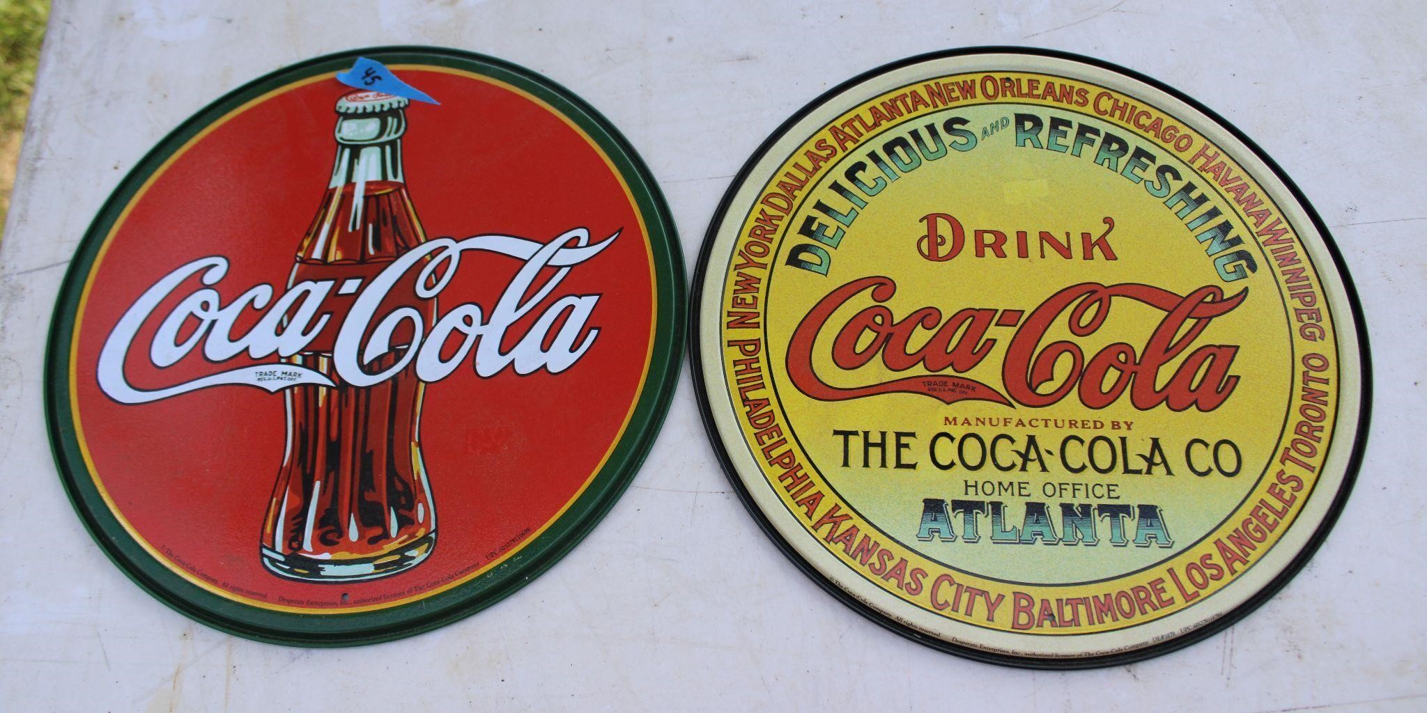 2 Reproduction Coca-Cola Metal Signs