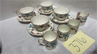Staffordshire teacups/saucers/demitasse cups