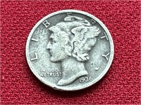 1936-S Mercury Silver Dime
