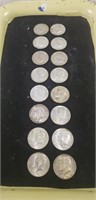 (16) Assorted Half Dollar Coins (40% Silver)