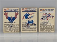 1973 Fleer AFC-NFC Pro Bowl Scouting Lot Of 3