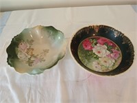 2 vintage floral bowls