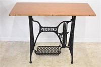 SINGER TREADLE BASE WITH APPLIED TOP