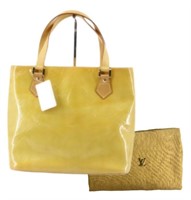 Louis Vuitton Yellow Houston Vernis Handbag