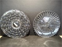 2 Clear Glass Serving Pkatters