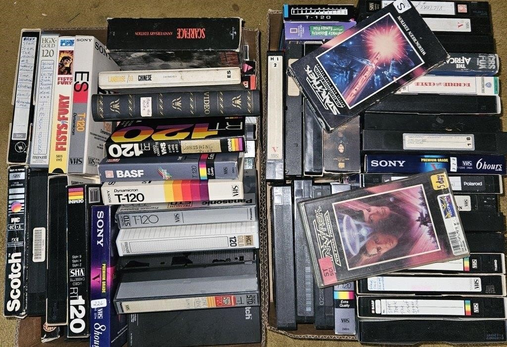2 Boxes of VHS Tapes