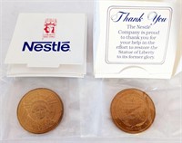 2 Statue of Liberty Repair Commem Coins Nestle