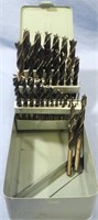 31 DRILL BITS SET IN METAL STORAGE CASE