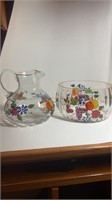 Vtg Romanian Handpainted 9in Fruit Bowl and