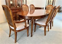 Vintage Dining Table with 6 Chairs by White Fine