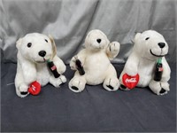 3 Coca Cola Stuffer Bears