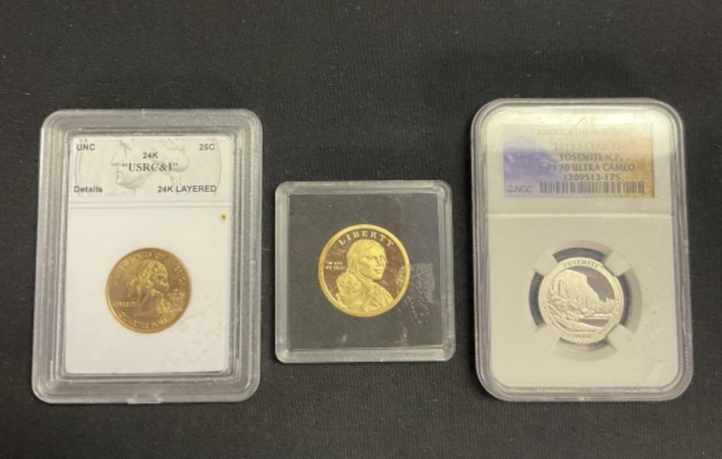 Native American, 24K Layered & Yosemite Coins.