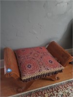 Vtg. Camel Style Bench w/ Cushion