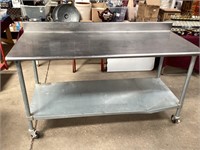 Commercial Stainless Steel Rolling Utility Table
