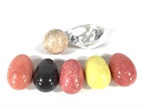 Stone Eggs & Ball w Crystal Diamond