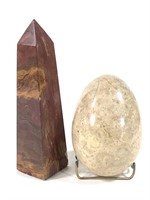 Large Onyx Obelisk & Marble Egg