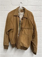 Marlboro Camel Colored Suede Map Lined Jacket