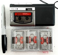 Microcassette SONY M-750V fonctionnel +3 cassettes