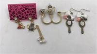 Betsey Johnston Jewelry Lot 1 Ring & 2pr  Earrings