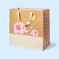 4PCS Large Elephants on Kraft Baby Shower Gift Bag