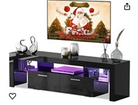 Black 63 inch TV Stand with LED Lights for 55 60