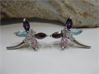 Sterling Silver Dragonfly Earrings Hallmarked
