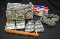 First Aid Kit, Camo Canvas Bags & Billy club