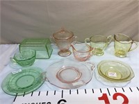 Depression glass- green , pink, or yellow