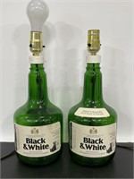 Black & Whire whisky bottle lamps powers on
