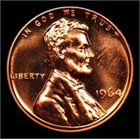Proof 1964 Lincoln Cent 1c Grades GEM++ Proof Came