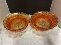 Two carnival glass bowls